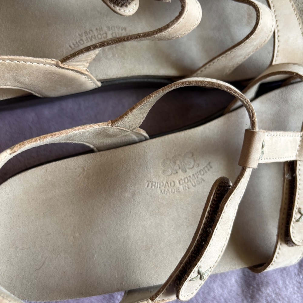 SAS Tripad Comfort Sandals Womens 10 M Beige Leather Multi Strap - Picture 6 of 9